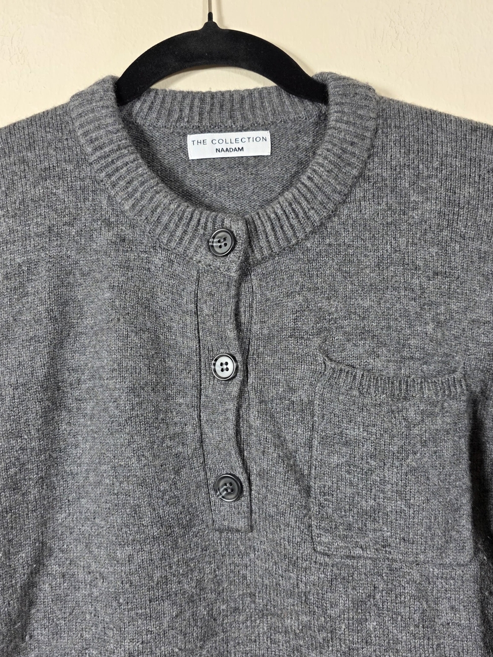 NADAM Premium Cashmino Utility Henley Sweater SIZE L MSRP $350 - Picture 7 of 9